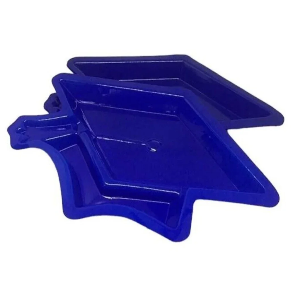 Graduation Cap Disposable Dishes Plates Serving Lot 12 Plastic Blue Party NEW